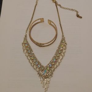 Jeweled Necklace, Bracelet, & Earring Set